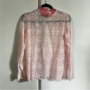 FNRM Elegant Pink Lace Women's Top